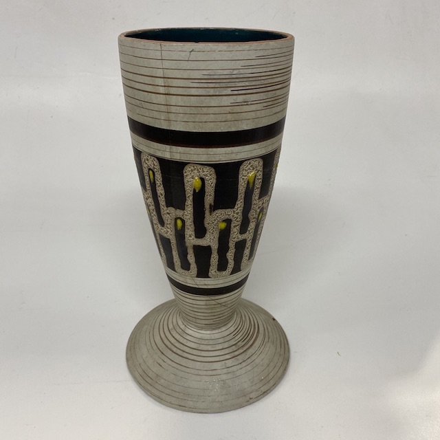 VASE, German Pottery - Dark Brown Stripe
